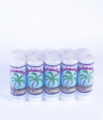 Votiva média 240g Palmeira pacote com 10 velas (Branca)